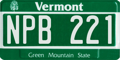 VT license plate NPB221