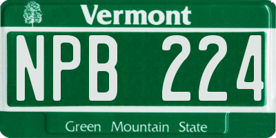 VT license plate NPB224