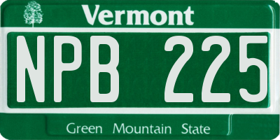 VT license plate NPB225