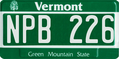 VT license plate NPB226