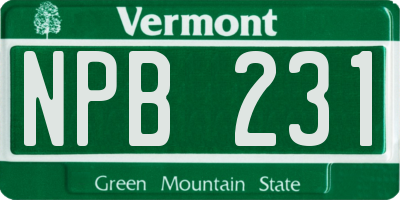 VT license plate NPB231