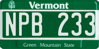VT license plate NPB233