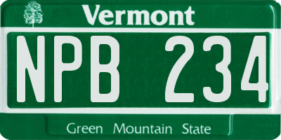 VT license plate NPB234