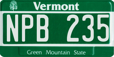 VT license plate NPB235
