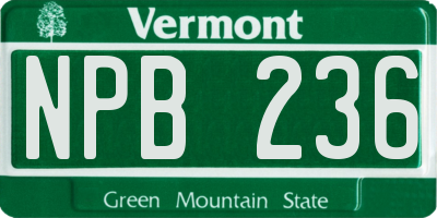 VT license plate NPB236