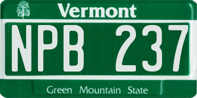 VT license plate NPB237