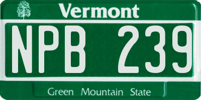 VT license plate NPB239
