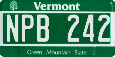 VT license plate NPB242