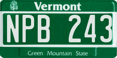 VT license plate NPB243