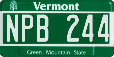 VT license plate NPB244