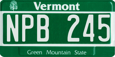 VT license plate NPB245