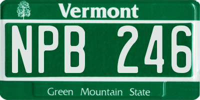 VT license plate NPB246