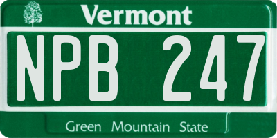 VT license plate NPB247