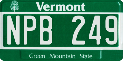 VT license plate NPB249