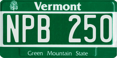VT license plate NPB250