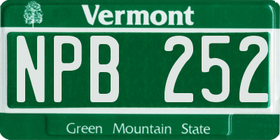 VT license plate NPB252