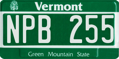 VT license plate NPB255