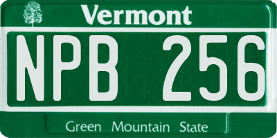 VT license plate NPB256