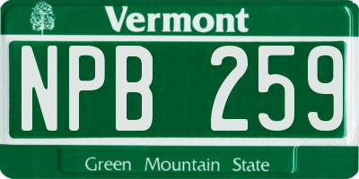 VT license plate NPB259