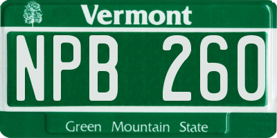 VT license plate NPB260