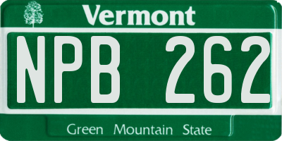 VT license plate NPB262