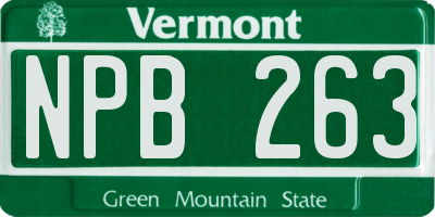 VT license plate NPB263