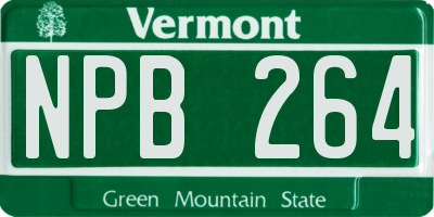 VT license plate NPB264