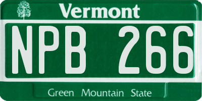 VT license plate NPB266