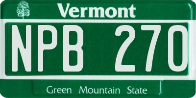 VT license plate NPB270