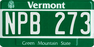 VT license plate NPB273