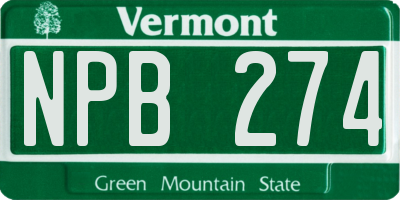 VT license plate NPB274