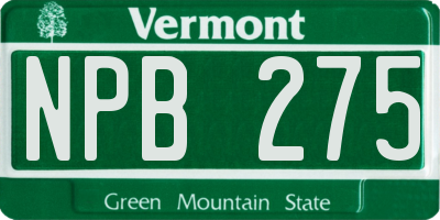 VT license plate NPB275