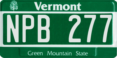 VT license plate NPB277