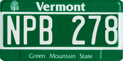 VT license plate NPB278