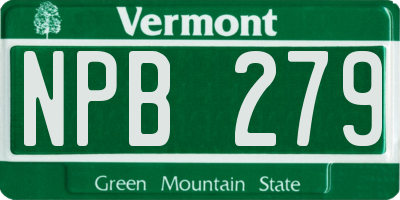 VT license plate NPB279