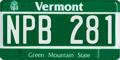 VT license plate NPB281