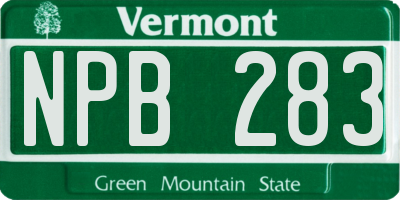 VT license plate NPB283