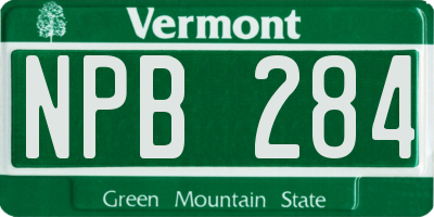 VT license plate NPB284