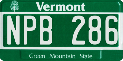 VT license plate NPB286