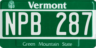 VT license plate NPB287