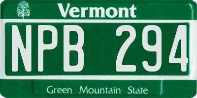 VT license plate NPB294