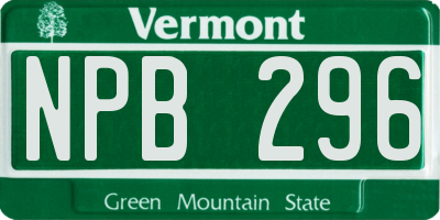 VT license plate NPB296