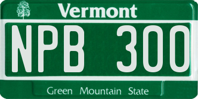 VT license plate NPB300