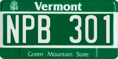 VT license plate NPB301