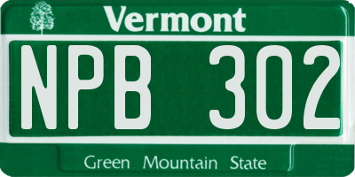 VT license plate NPB302