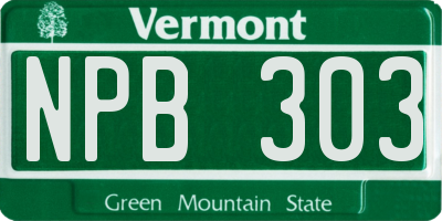 VT license plate NPB303