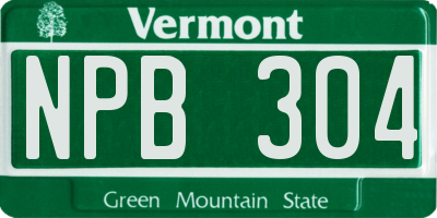 VT license plate NPB304