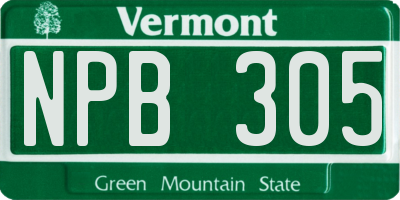 VT license plate NPB305