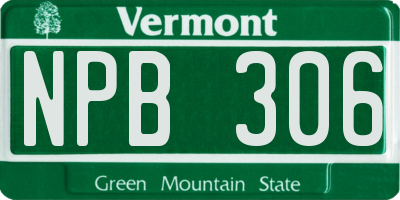 VT license plate NPB306