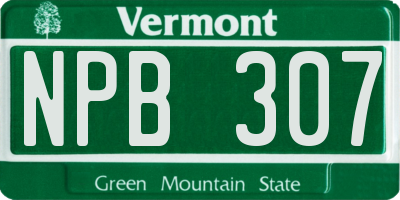 VT license plate NPB307